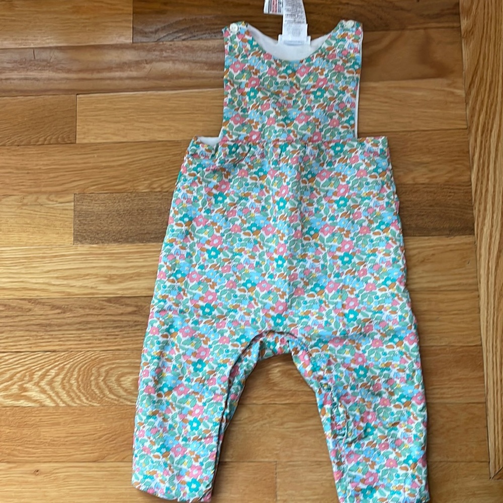 Jacadi Paris floral overalls. Size 12 months